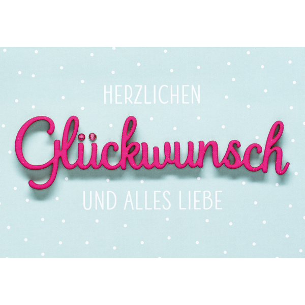 PER 778-1007 Lettering Design Collection - Glückwunschkarte mit Briefumschlag - Doppelkarte im Format 11,6 x 16,6 cm  - Allgemeine Wünsche - Motiv: "Herzlichen Glückwunsch und alles Liebe"