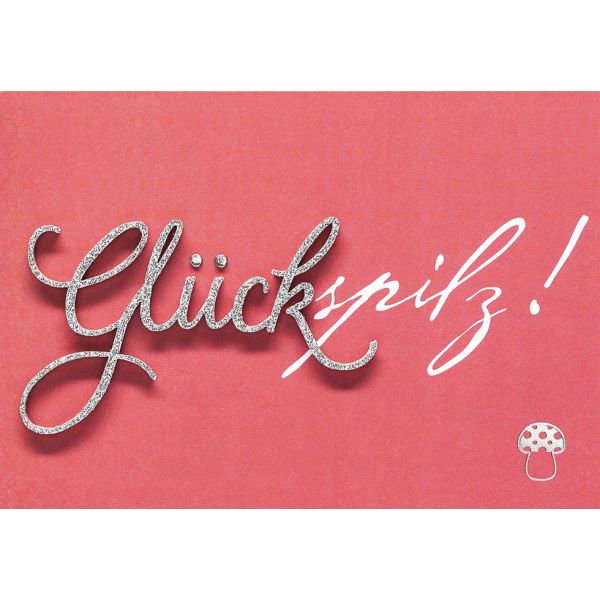 Glückspilz Grusskarte mit Briefumschlag Lettering Design