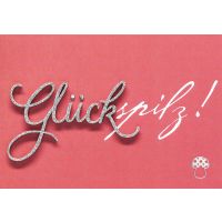 Glückspilz Grusskarte mit Briefumschlag Lettering Design