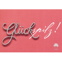 Glückspilz Grusskarte mit Briefumschlag Lettering...