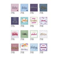 Perleberg Lettering Design Collection - Glückwunschkarte mit Briefumschlag - Doppelkarte im Format 15 x 15 cm -  Allgemeine Wünsche - Motiv: "Hurra - Herzlichen Glückwunsch"