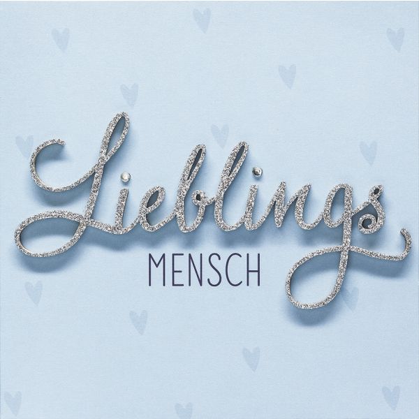 A - Allgemeine Wünsche - Lettering - Quadratische Glückwunschkarte mit Applikation im Format 15x15cm mit Umschlag