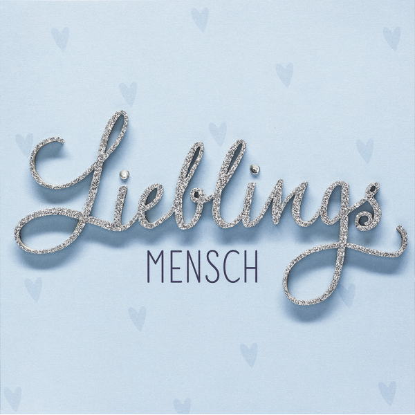 A - Allgemeine Wünsche - Lettering - Quadratische Glückwunschkarte mit Applikation im Format 15x15cm mit Umschlag