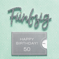 50. Geburtstag Geldkarte fünfzig Lettering surprise...
