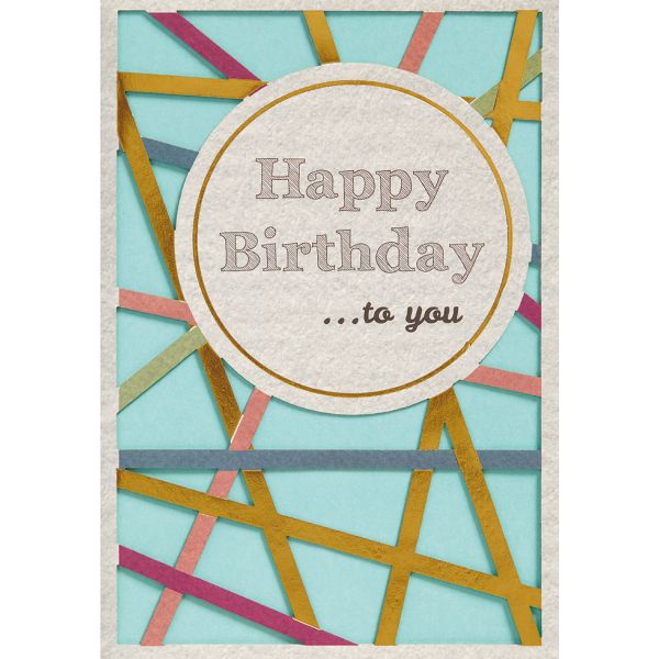 Geburtstag unverpackte Glückwunschkarte mit Umschlag  Happy Birthday...to you abstrakt bunt