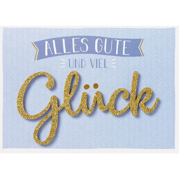 Allgemeine Wünsche Alles Gute und viel Glück Lettering surprise Glückwunschkarte mit Umschlag