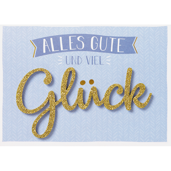 Allgemeine Wünsche Alles Gute und viel Glück Lettering surprise Glückwunschkarte mit Umschlag