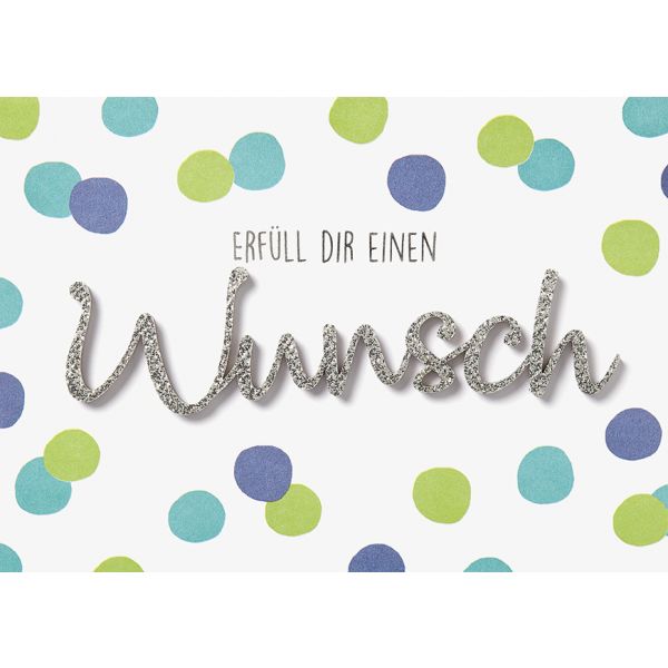 Allgemeine Wünsche Erfüll Dir einen Wunsch Lettering surprise Glückwunschkarte mit Umschlag