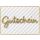 Gutschein Glückwunschkarte mit Umschlag Lettering Surprise goldene Glitzerschrift Streifen