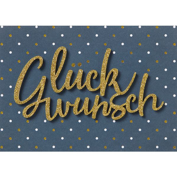 Allgemeine Wünsche - Lettering Surprise - Glückwunschkarte mit Applikation im Format 10,5x14,5cm mit Umschlag - mit Stanzung für Gutscheinkarten