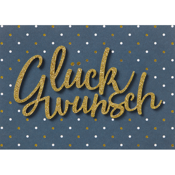 Allgemeine Wünsche - Lettering Surprise - Glückwunschkarte mit Applikation im Format 10,5x14,5cm mit Umschlag - mit Stanzung für Gutscheinkarten