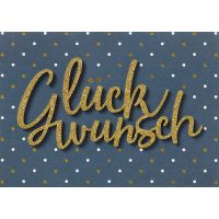 Allgemeine Wünsche - Lettering Surprise - Glückwunschkarte mit Applikation im Format 10,5x14,5cm mit Umschlag - mit Stanzung für Gutscheinkarten