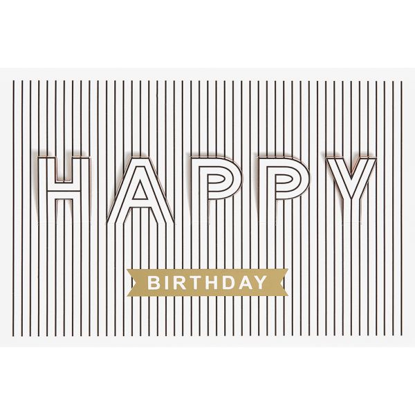 Geburtstagskarte Glückwunschkarte mit Umschlag Happy Birthday Streifen