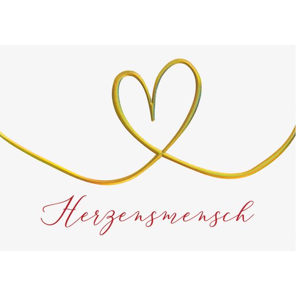 Geburtstagskarte Glückwunschkarte mit Umschlag Herzensmensch goldenes Herz