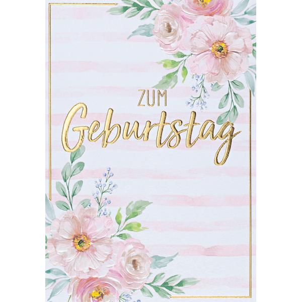 Geburtstag Glückwunschkarte mit Umschlag Pastel Collection Zum Geburtstag Blumen