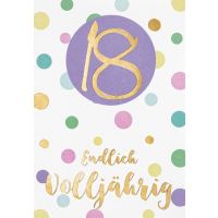 18. Geburtstag Volljährigkeit Pastell Punkte Pastell...