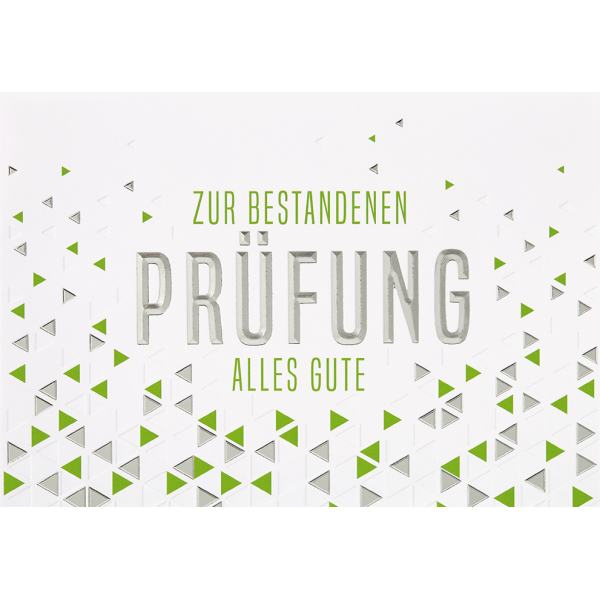 Prüfung Glückwunschkarte mit Umschlag  Zur bestandenen Prüfung alles Gute grün