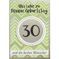 30. Geburtstag abstrakt grün-silber...