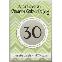 30. Geburtstag abstrakt grün-silber...