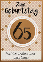 65. Geburtstag - Glückwunschkarte im Format 11,6 x...