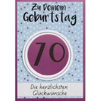 70. Geburtstag Lila-blaue Punkte Glückwunschkarte...