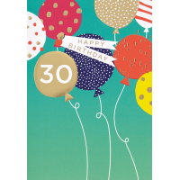 30. Geburtstag Happy Birthday bunte Ballons...