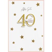 40. Geburtstag goldene Sterne Glückwunschkarte mit...