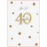 40. Geburtstag goldene Sterne Glückwunschkarte mit...