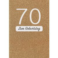 70. Geburtstag 70 gold mit Glitzer Glückwunschkarte...