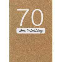 70. Geburtstag 70 gold mit Glitzer Glückwunschkarte...