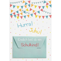 Schulanfang Glückwunschkarte mit Umschlag und...