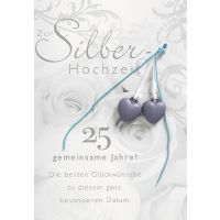 Silberhochzeit Glückwunschkarte mit Umschlag  Zur...