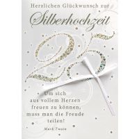 Silberhochzeit Glückwunschkarte mit Umschlag...