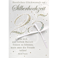 Silberhochzeit Glückwunschkarte mit Umschlag...