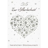 Silberhochzeit Glückwunschkarte mit Umschlag  25 Zur...