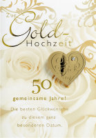 Goldhochzeit - Glückwunschkarte im Format 11,5x17cm...