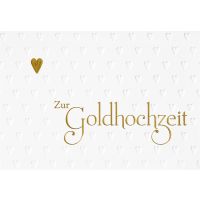 Goldhochzeit Glückwunschkarte mit Umschlag Goldherz...