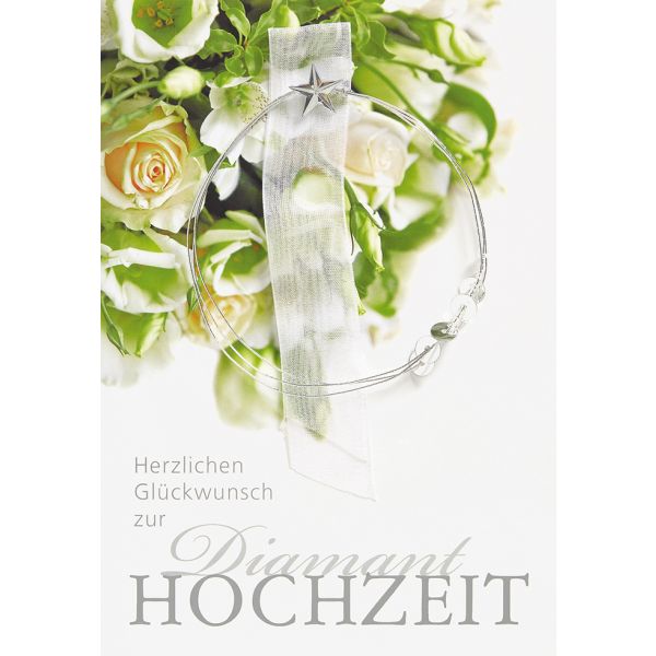 Diamanthochzeit Glückwunschkarte mit Umschlag Herzlichen Glückwunsch Blumen