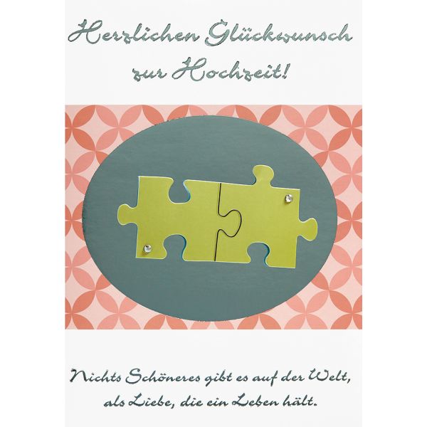 A - Hochzeit - Vermählung - Glückwunschkarte im Format 11,5x17cm mit Umschlag