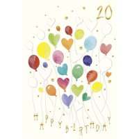 20. Geburtstag – Karte mit Umschlag - Dekor:...
