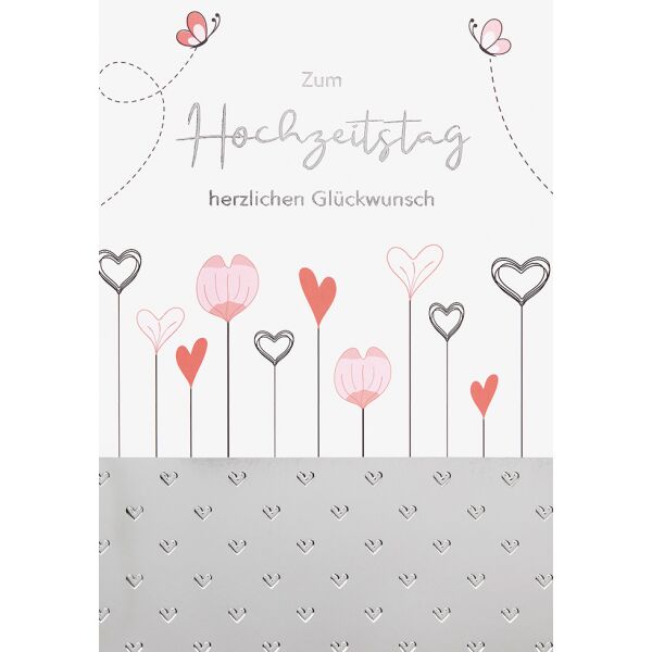 Hochzeitstag Herzlichen Glückwunsch Herzen Glückwunschkarte mit Umschlag
