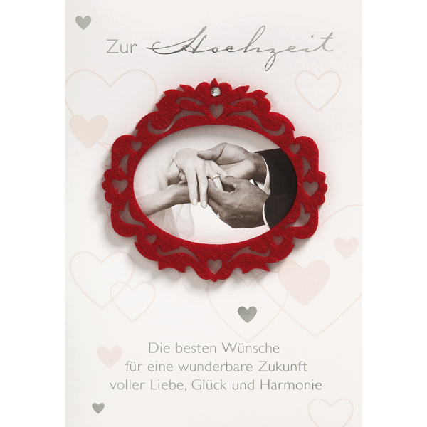 A Hochzeit Glückwunschkarte mit Briefumschlag Zur Hochzeit Die besten Wünsche für eine wunderbare Zukunft voller Liebe, Glück und Harmonie
