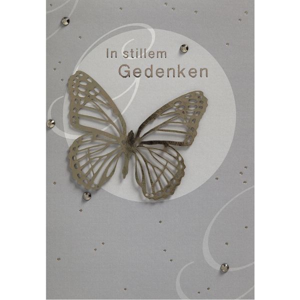 A Trauer Kondolenz In stillem Gedenken Schmetterling Beileidskarte mit Umschlag