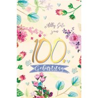 100. Geburtstag - Karte mit Umschlag - Blumen - mit...