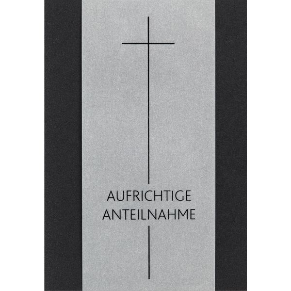 Trauer Kondolenz Beileidskarte mit Briefumschlag Kreuz Aufrichtige Anteilnahme