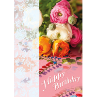 A Geburtstag Happy Birthday Blumen Glückwunschkarte...