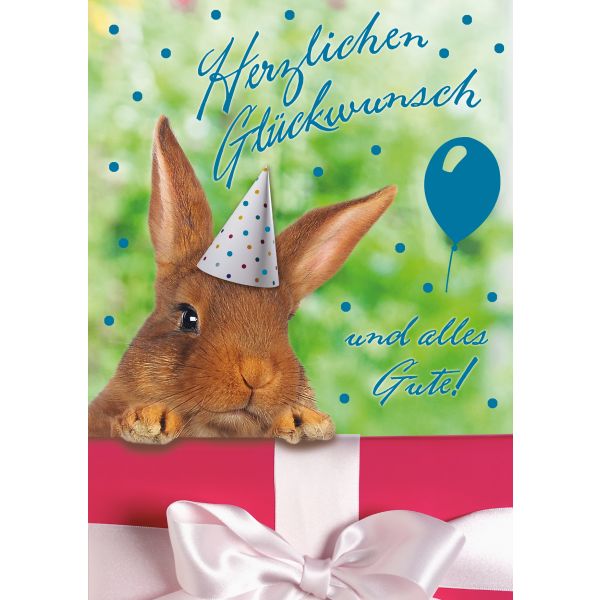 Perleberg-740-0013- Glückwunschkarte im Format 21x 29,7 cm mit Briefumschlag - Anlass/Spruch: Herzlichen Glückwunsch und alles Gute!
