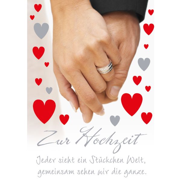 A Hochzeit Herzen und Hände Glückwunschkarte mit Umschlag