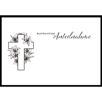 Trauer Kondolenz Beileidskarte mit Briefumschlag Kreuz...
