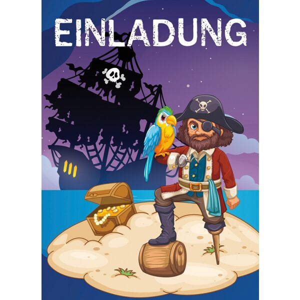 Einladung Kindergeburtstag Pirat Mehrstückpackung 5 Einladungskarten mit Umschlägen im Beutel